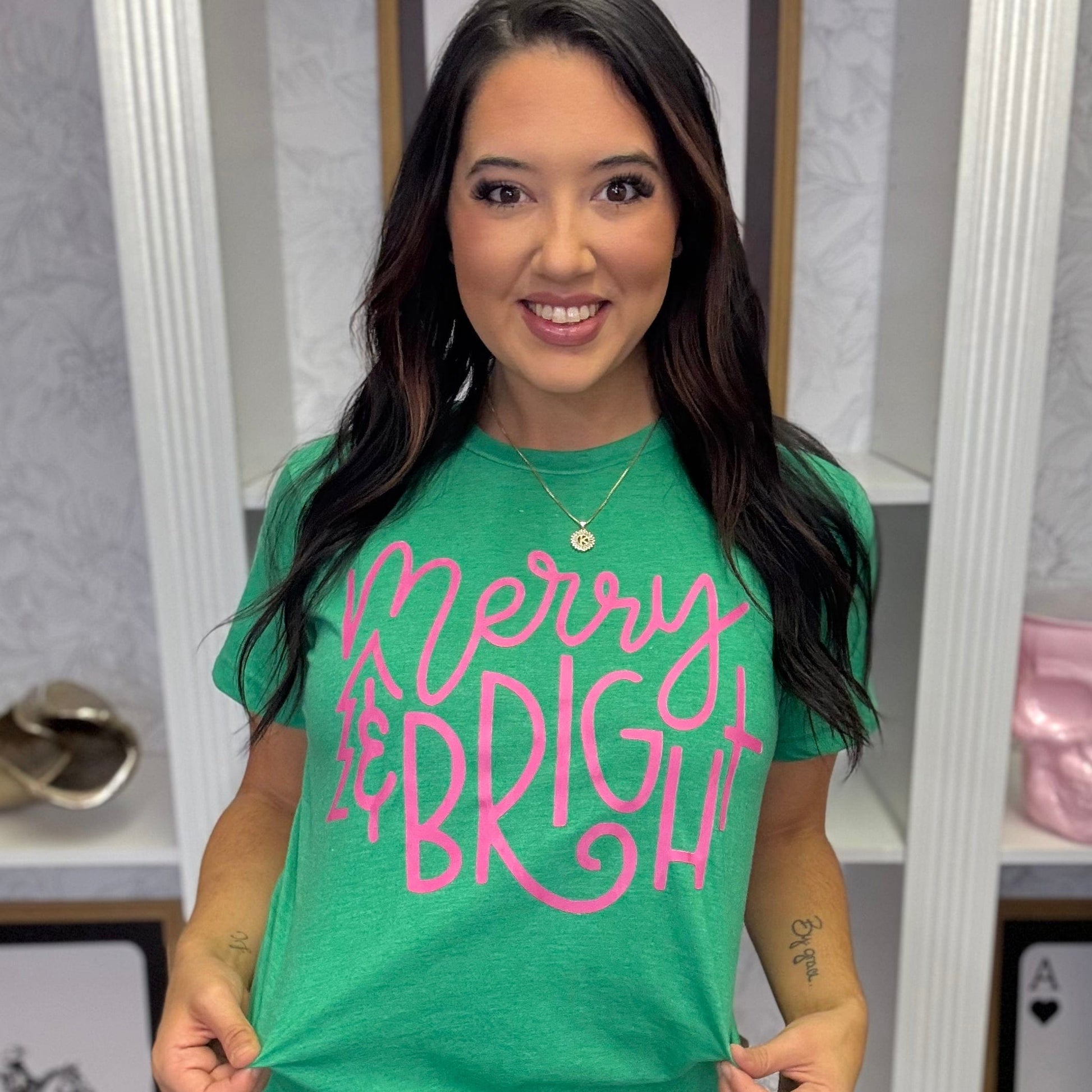 FestiviTees Women - Apparel - Shirts - T-Shirts Merry & Bright Graphic Tee DEAL OF THE WEEK