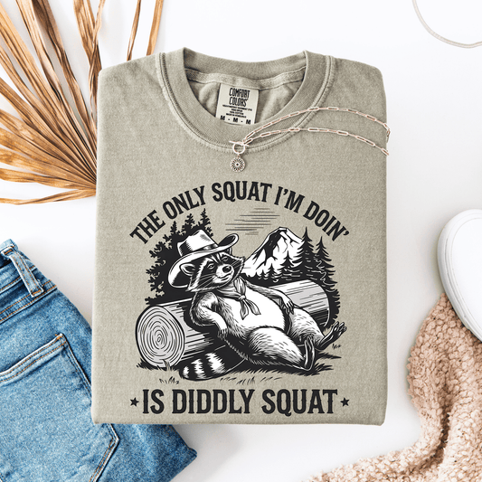 FestiviTees Women - Apparel - Shirts - T-Shirts Only Squat I'm Doing is Diddly Squat Graphic Tee