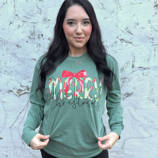 FestiviTees Women - Apparel - Shirts - T-Shirts Paint Stroke Merry Christmas Graphic Tee