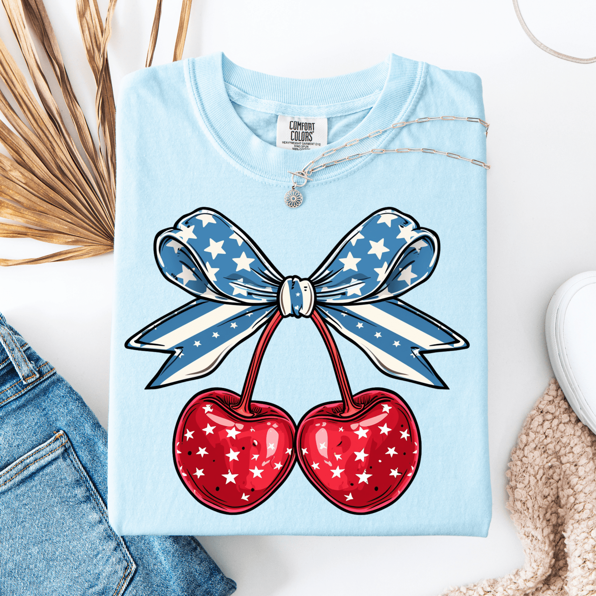 FestiviTees Women - Apparel - Shirts - T-Shirts Patriotic Cherries Graphic Tee