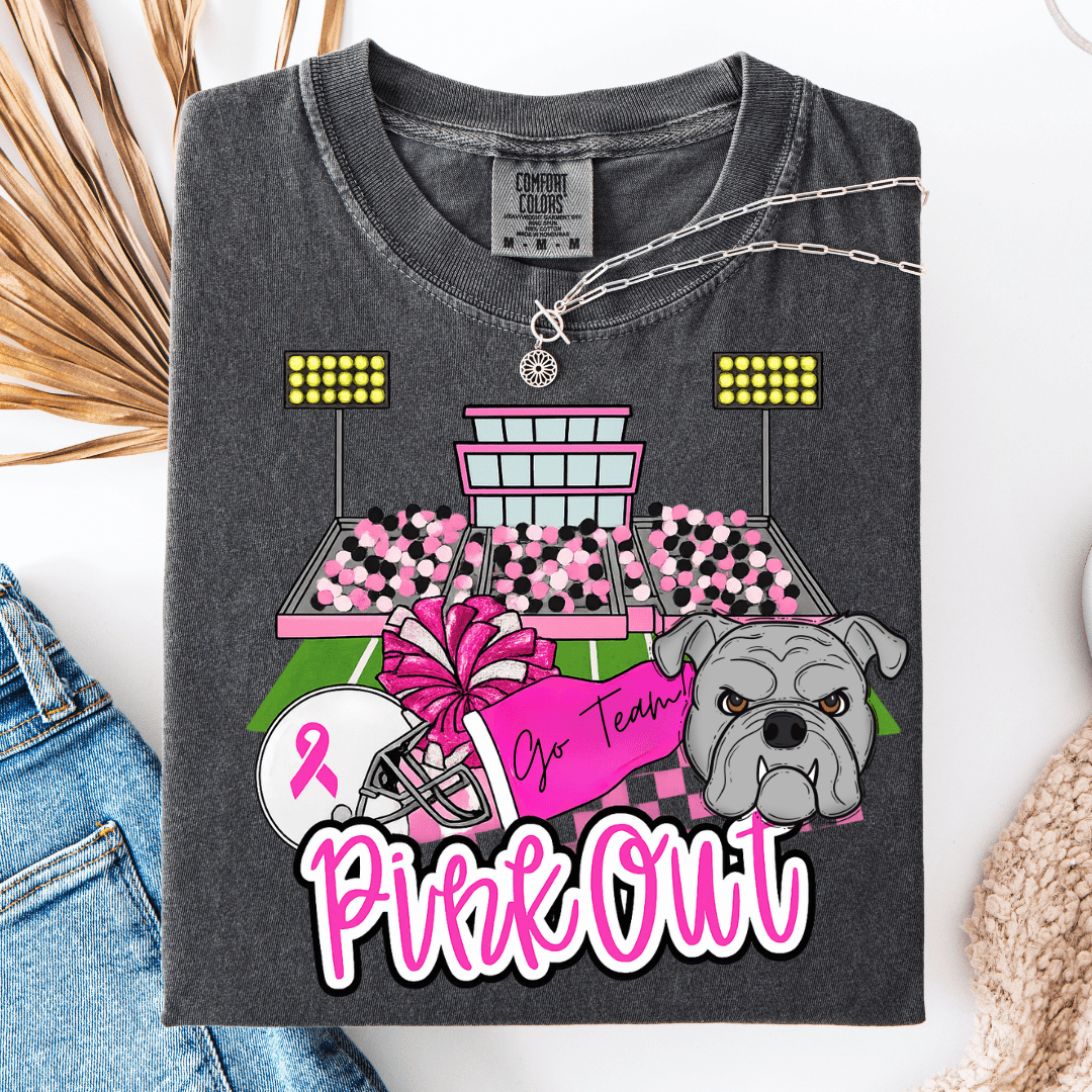 FestiviTees Women - Apparel - Shirts - T-Shirts Pink Out Bulldogs Graphic Tee