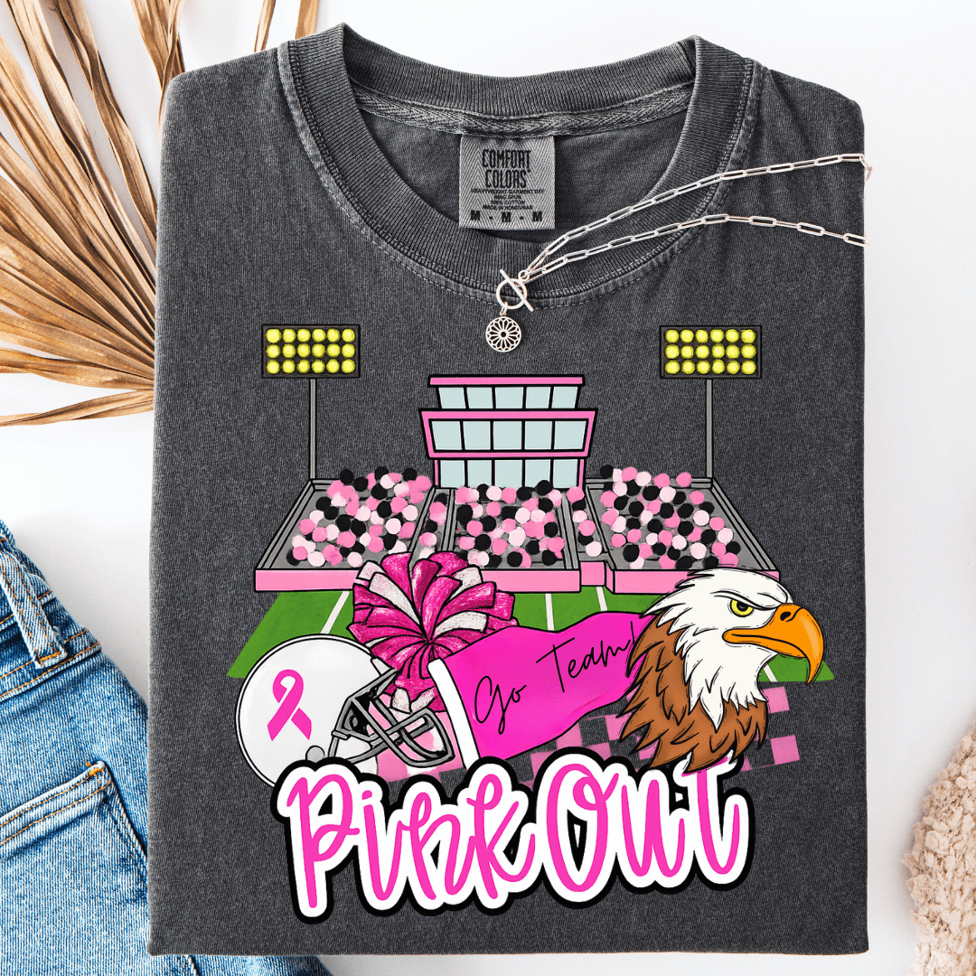 FestiviTees Women - Apparel - Shirts - T-Shirts Pink Out Eagles Graphic Tee