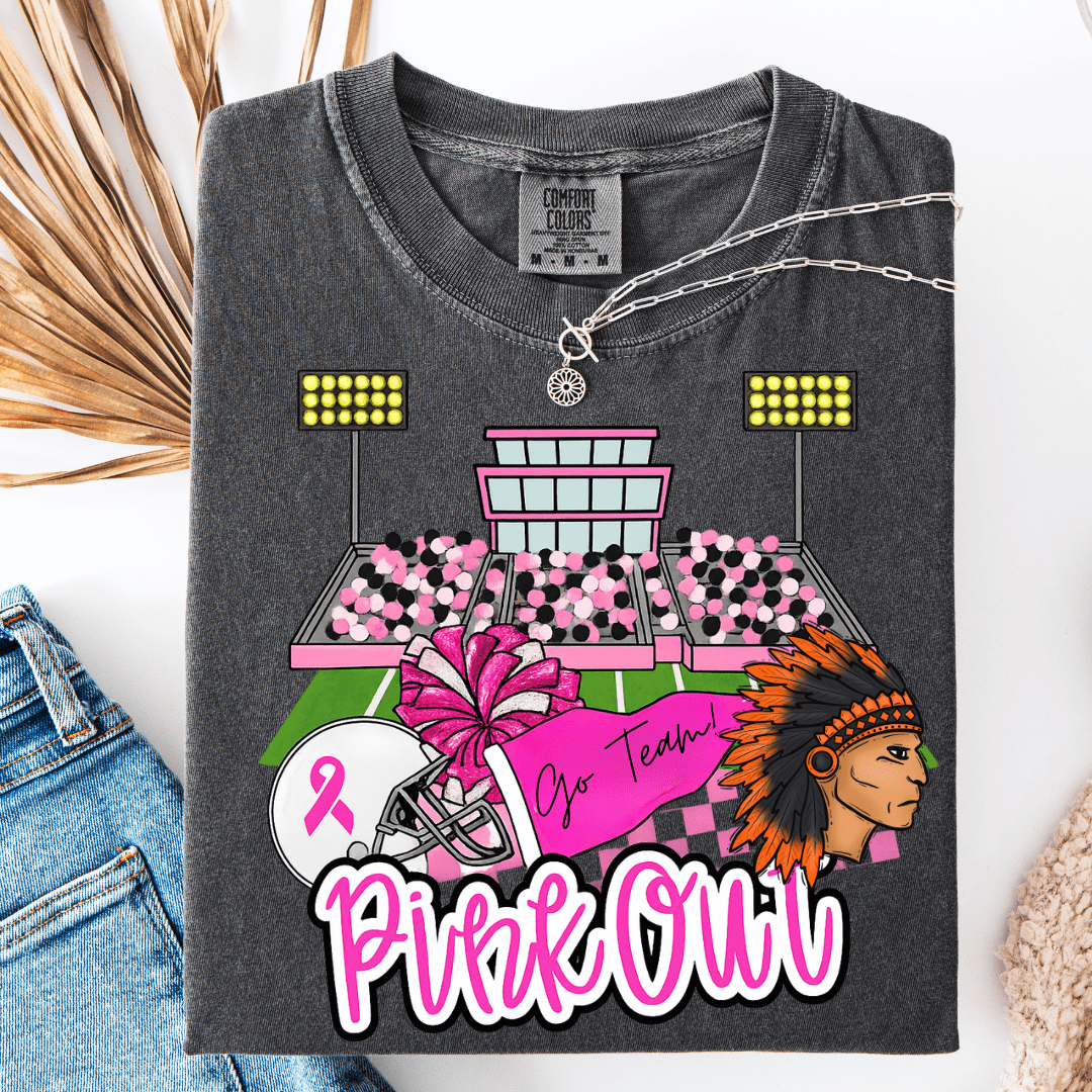 FestiviTees Women - Apparel - Shirts - T-Shirts Pink Out Indians Graphic Tee