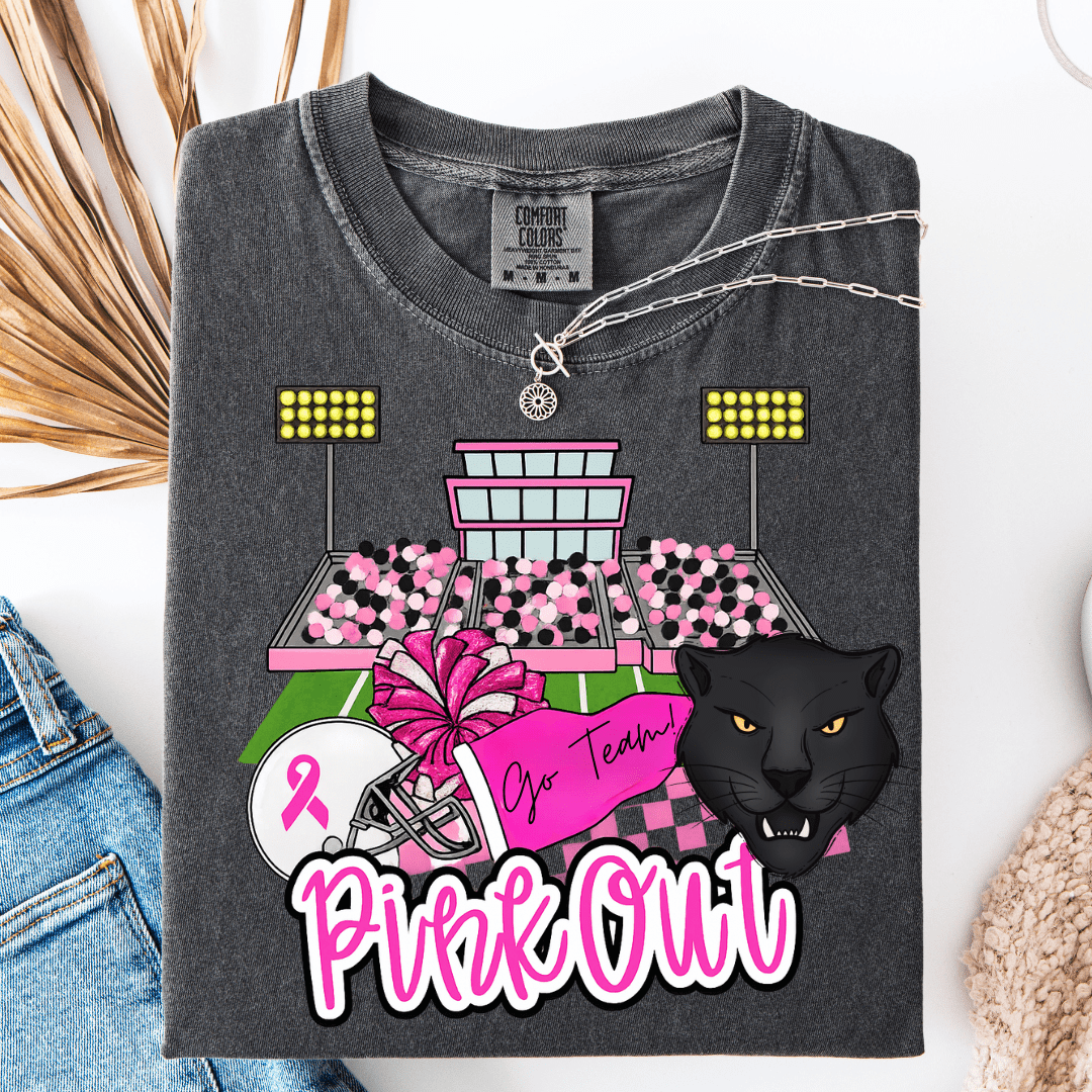 FestiviTees Women - Apparel - Shirts - T-Shirts Pink Out Panthers Graphic Tee
