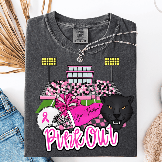 FestiviTees Women - Apparel - Shirts - T-Shirts Pink Out Panthers Graphic Tee