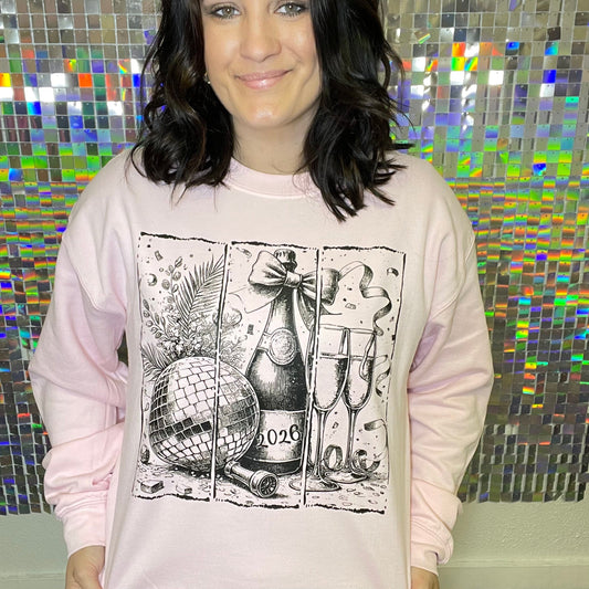 FestiviTees Women - Apparel - Shirts - T-Shirts Poppin Bottles NYE Graphic Crewneck