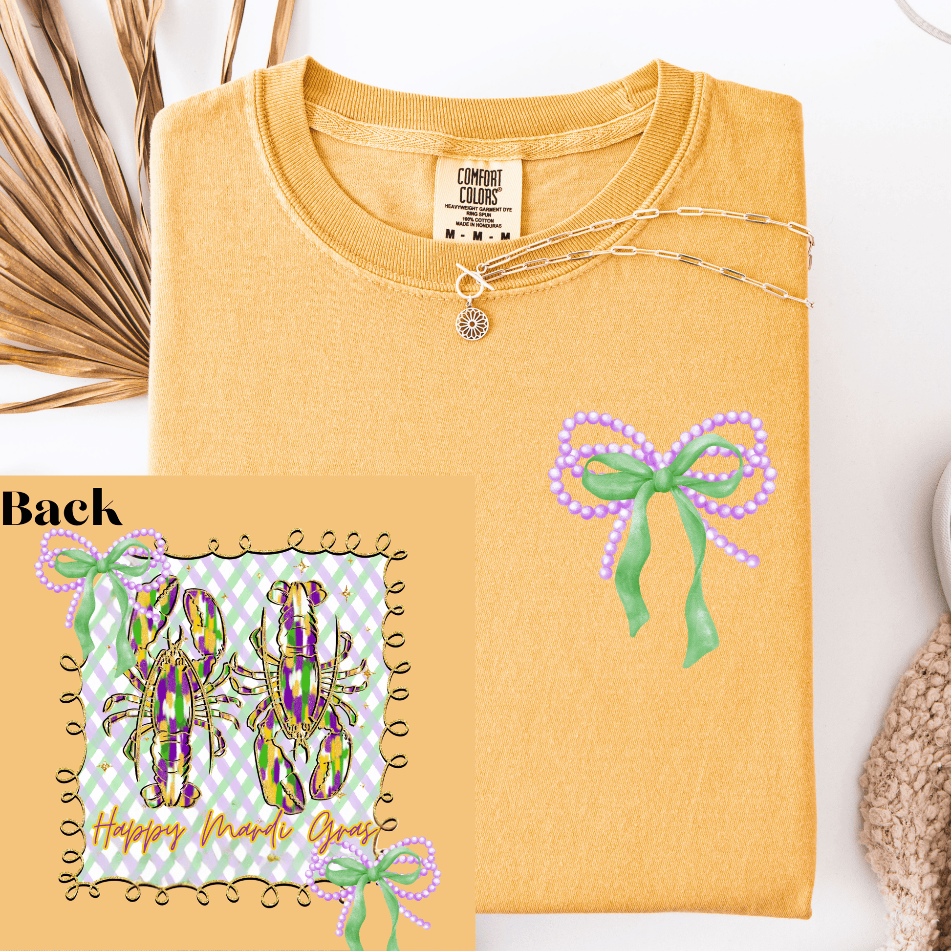 FestiviTees Women - Apparel - Shirts - T-Shirts Preppy Mardi Gras Bows Graphic Tee