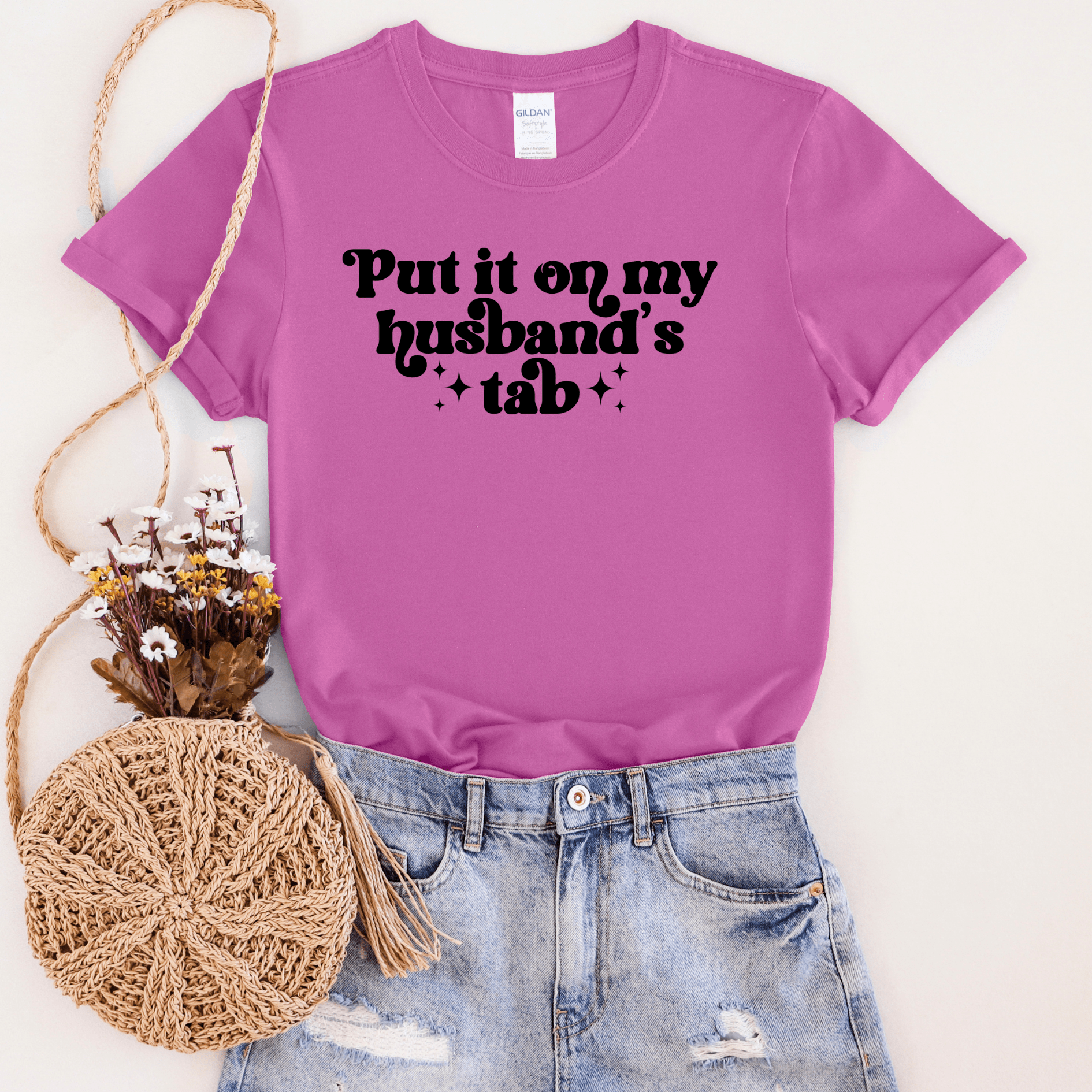 FestiviTees Women - Apparel - Shirts - T-Shirts Put it on My Husband's Tab Graphic Tee