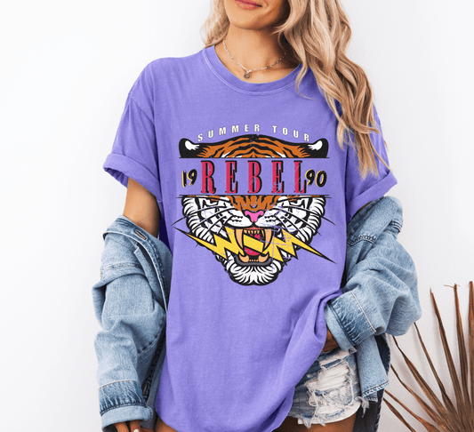 FestiviTees Women - Apparel - Shirts - T-Shirts Rebel Tiger 1990 Graphic Tee