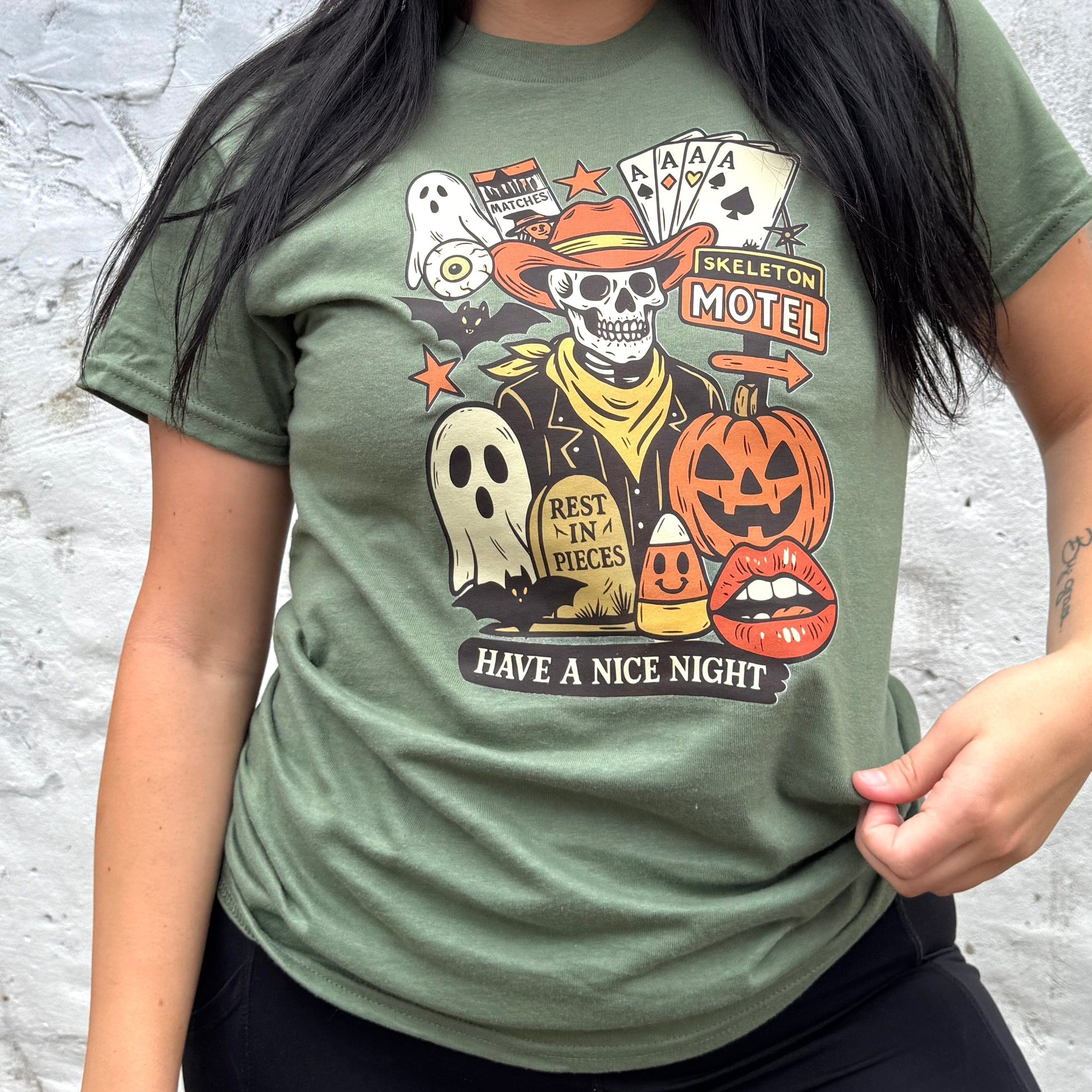 FestiviTees Women - Apparel - Shirts - T-Shirts Skeleton Motel Graphic Tee