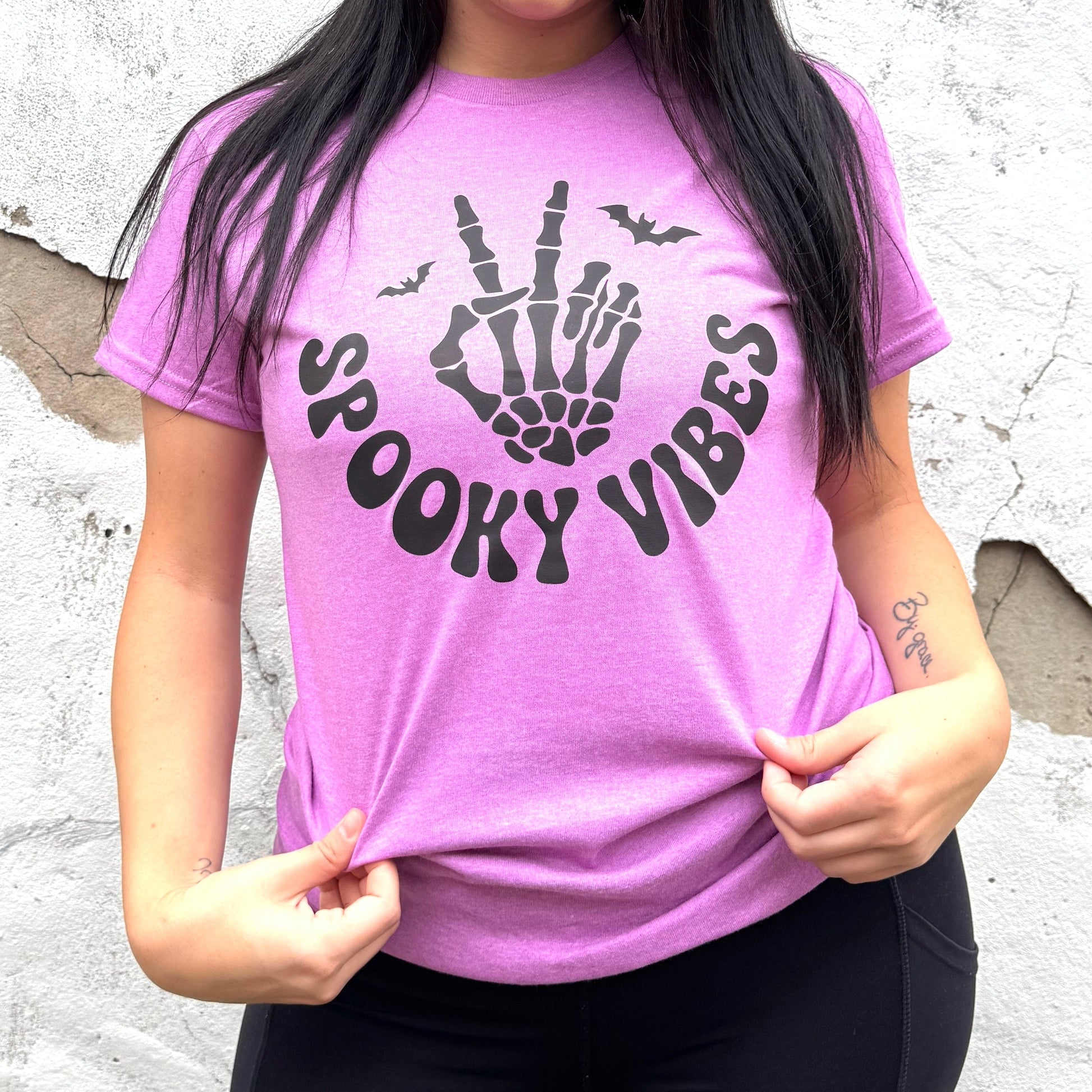 FestiviTees Women - Apparel - Shirts - T-Shirts Spooky Vibes Peace Graphic Tee