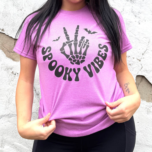 FestiviTees Women - Apparel - Shirts - T-Shirts Spooky Vibes Peace Graphic Tee