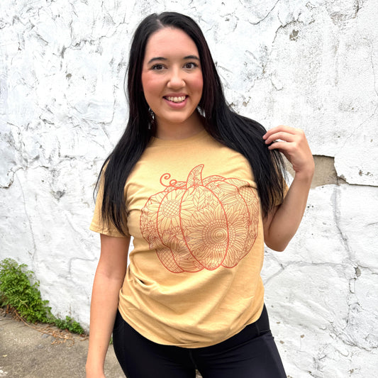 FestiviTees Women - Apparel - Shirts - T-Shirts Sunflower Pumpkin Cutout Graphic Tee
