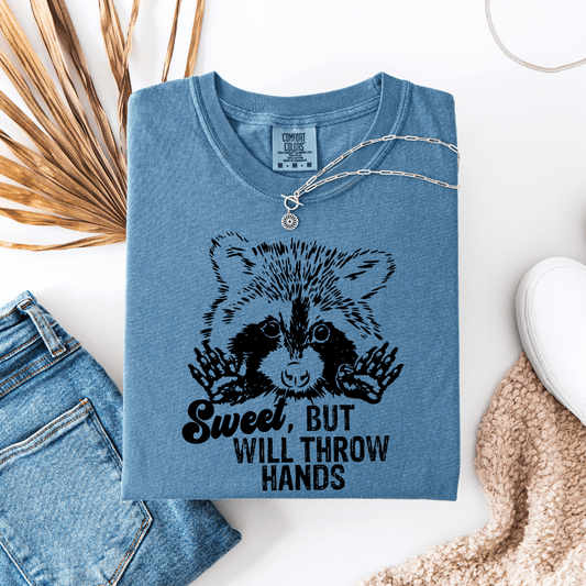 FestiviTees Women - Apparel - Shirts - T-Shirts Sweet But Will Throw Hands Graphic Tee