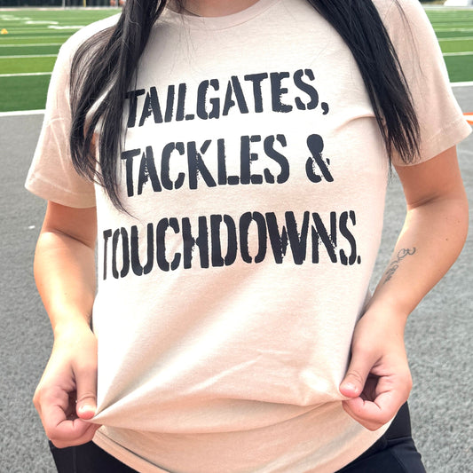 FestiviTees Women - Apparel - Shirts - T-Shirts Tailgates and Touchdowns Graphic Tee