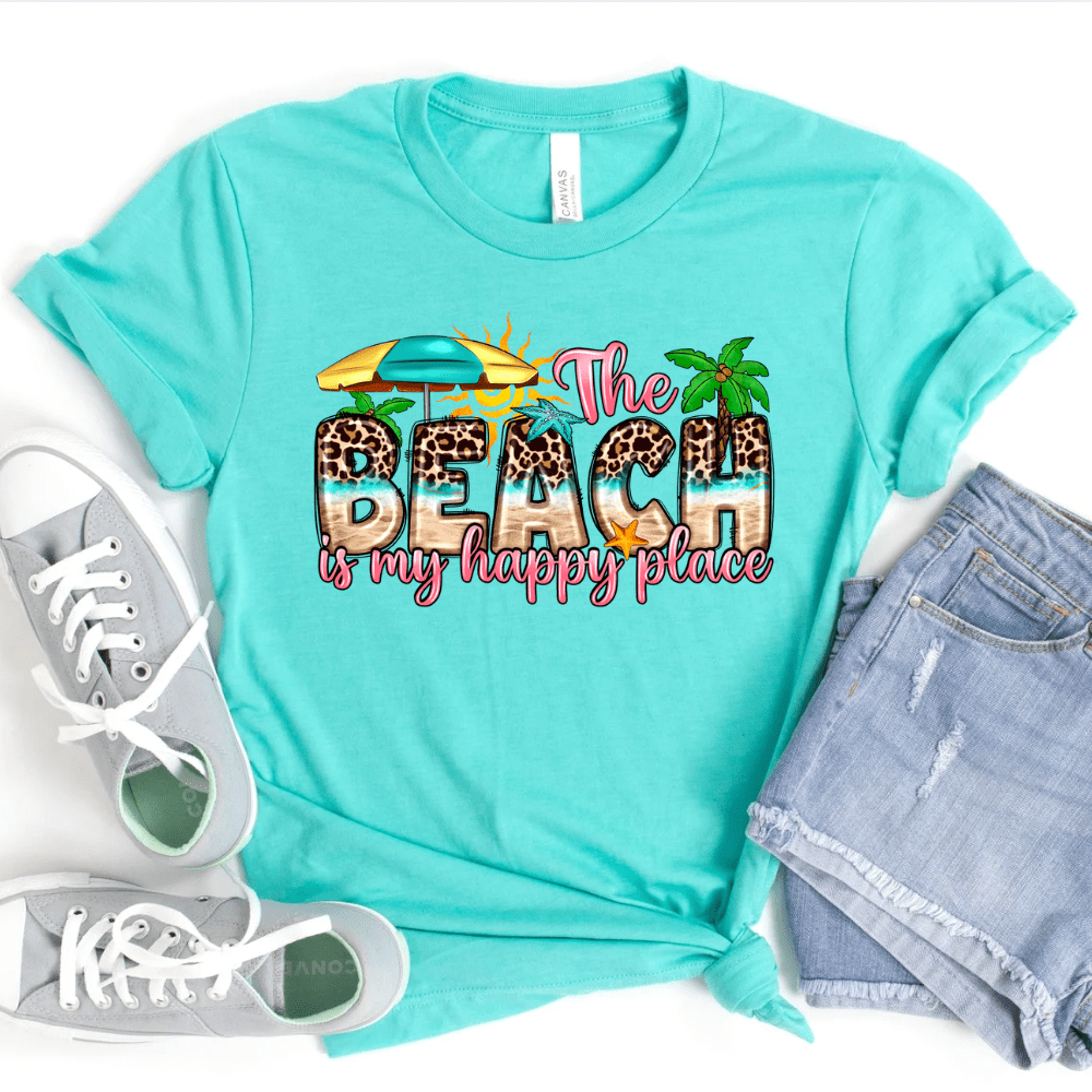 FestiviTees Women - Apparel - Shirts - T-Shirts The Beach is my Happy Place Graphic Tee