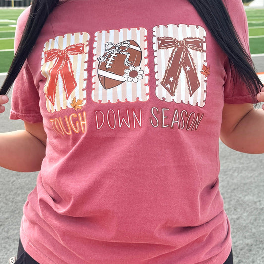 FestiviTees Women - Apparel - Shirts - T-Shirts Touch Down Season Bows Graphic Tee