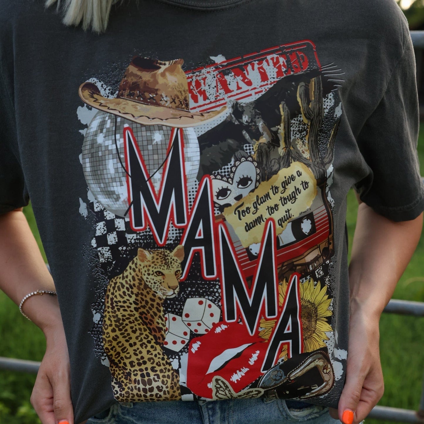 FestiviTees Women - Apparel - Shirts - T-Shirts Wanted Mama Collage Graphic Tee