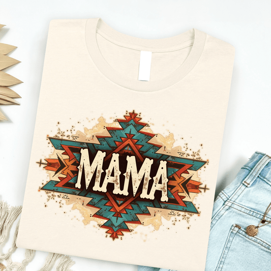 FestiviTees Women - Apparel - Shirts - T-Shirts Western Aztec Mama Graphic Tee