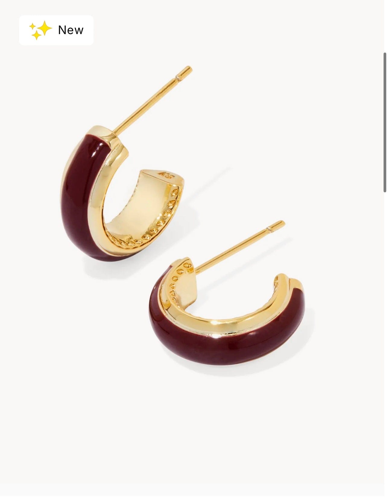 Kendra Scott Women - Accessories - Earrings Ainsley Huggie EAR Gold Burgundy Enamel | Kendra Scott