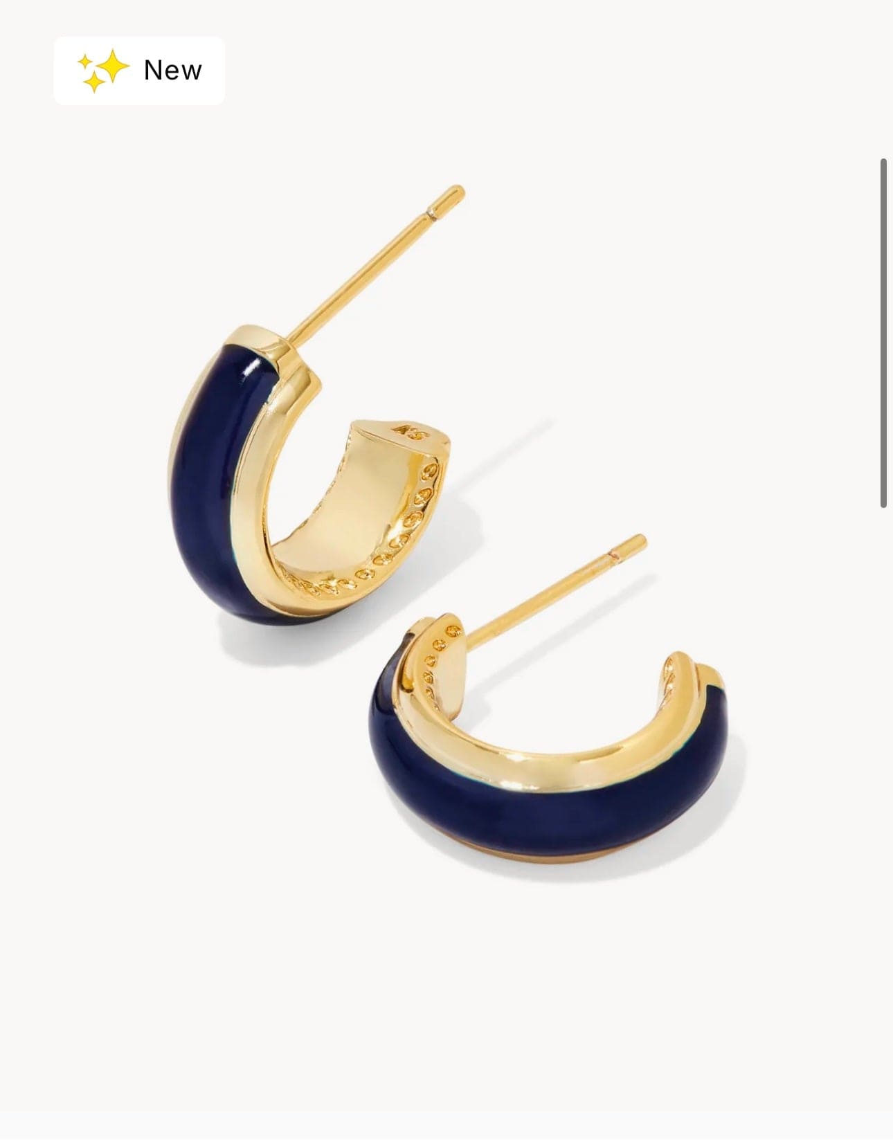 Kendra Scott Women - Accessories - Earrings Ainsley Huggie EAR Gold Navy Enamel | Kendra Scott