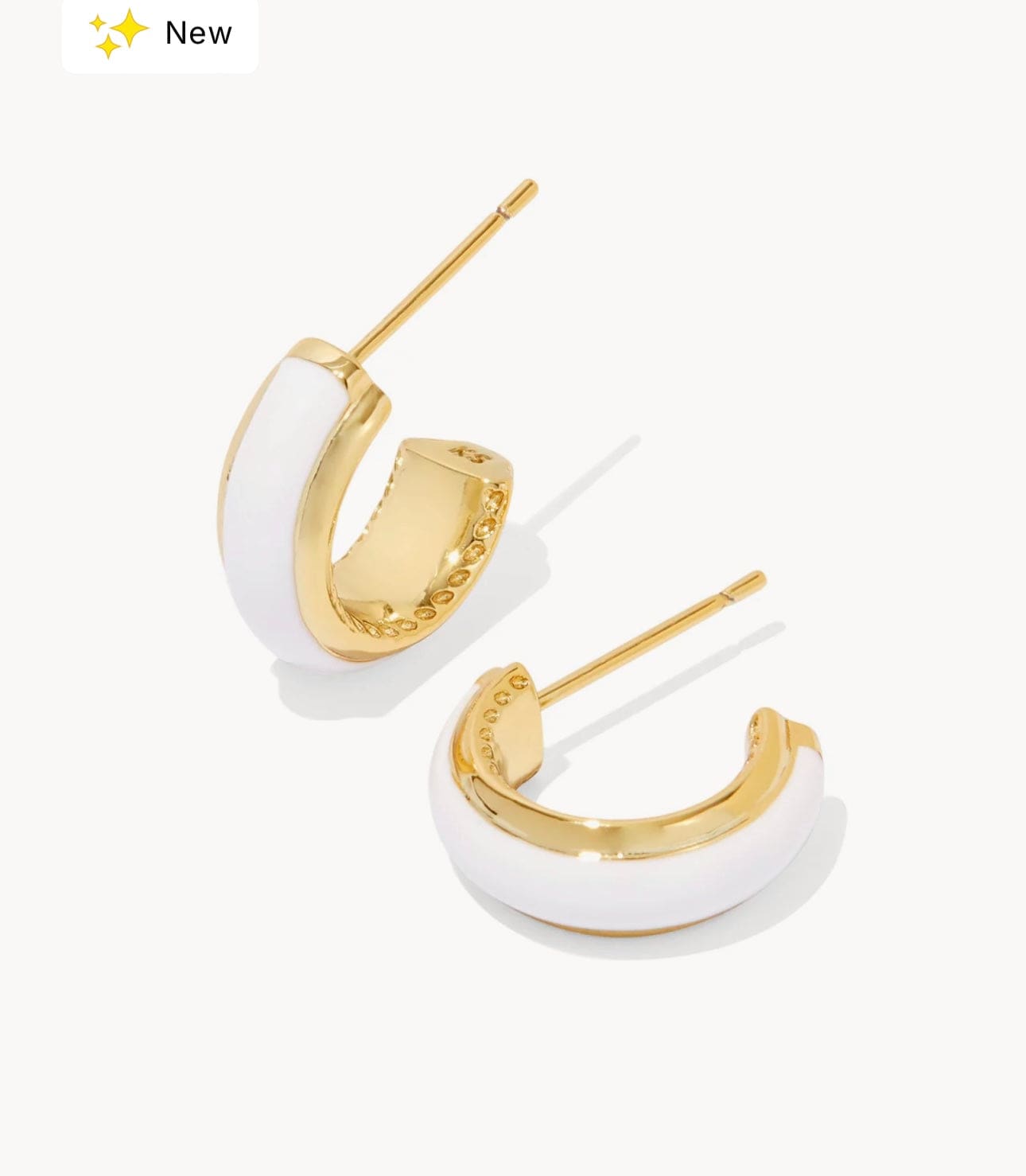 Kendra Scott Women - Accessories - Earrings Ainsley Huggie EAR Gold White Enamel | Kendra Scott