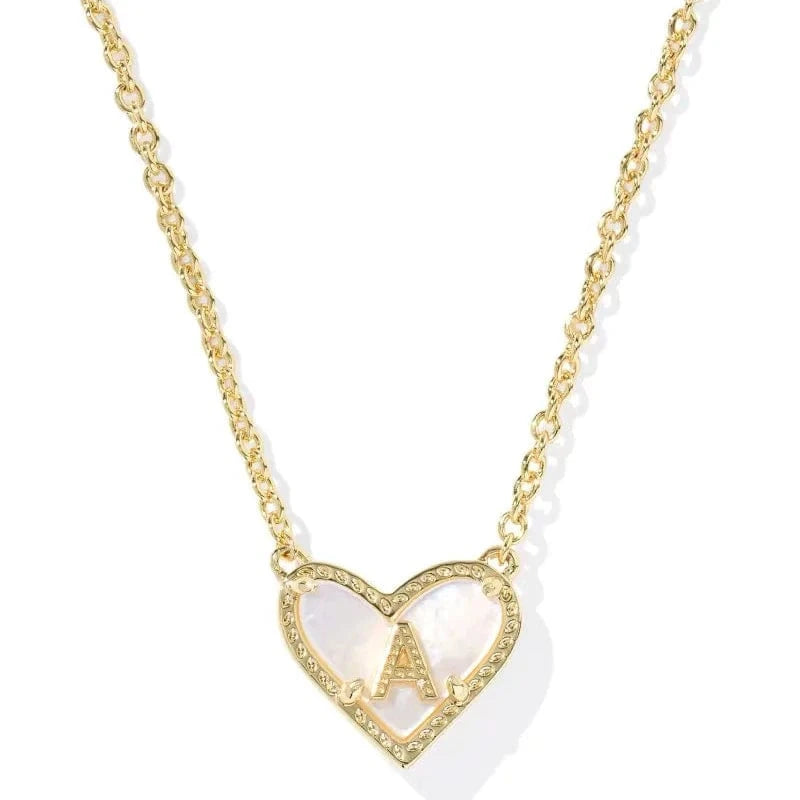 Kendra Scott Women - Accessories - Earrings Ari Heart Letter A Gold Short Pendant Necklace| Kendra Scott