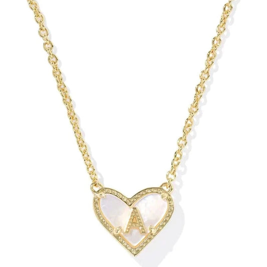 Kendra Scott Women - Accessories - Earrings Ari Heart Letter A Gold Short Pendant Necklace| Kendra Scott