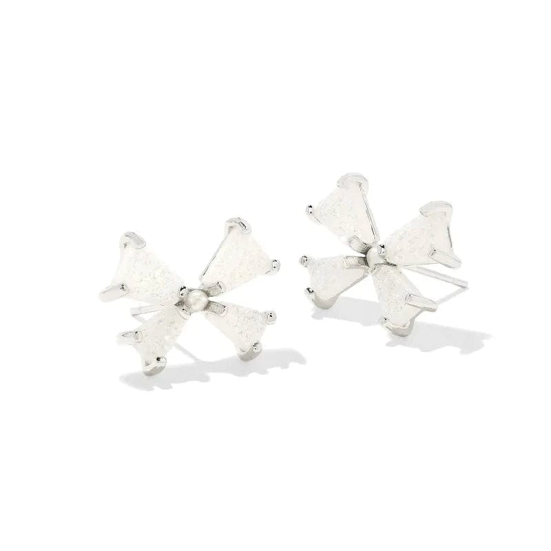 Kendra Scott Women - Accessories - Earrings Blair Silver Bow Small Stud Earrings in Iridescent Drusy | Kendra Scott