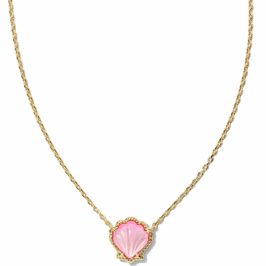 Kendra Scott Women - Accessories - Earrings Brynne Shell Gold Short Pendant Necklace Blush MOP| Kendra Scott