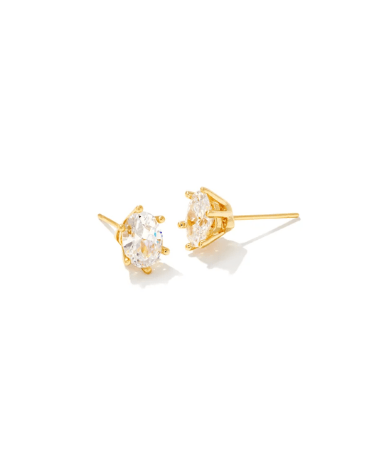 Kendra Scott Women - Accessories - Earrings Cailin Gold Crystal Stud Earrings in White Crystal | Kendra Scott