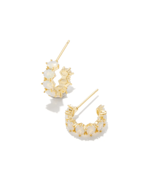 Kendra Scott Women - Accessories - Earrings Cailin Gold Huggie Earrings in Champagne Opal Crystal | Kendra Scott
