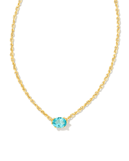 Kendra Scott Women - Accessories - Earrings Cailin Gold Pendant Necklace in Aqua Crystal | Kendra Scott