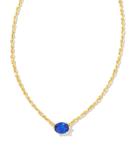 Kendra Scott Women - Accessories - Earrings Cailin Gold Pendant Necklace in Blue Crystal | Kendra Scott