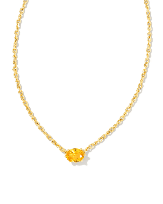 Kendra Scott Women - Accessories - Earrings Cailin Gold Pendant Necklace in Golden Yellow Crystal | Kendra Scott