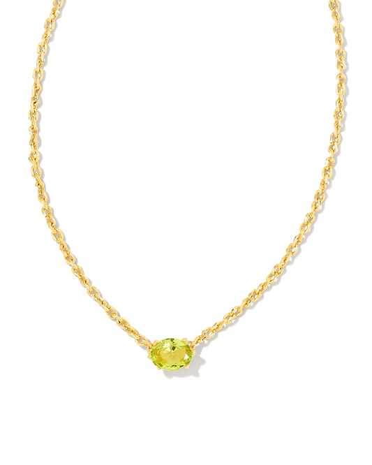 Kendra Scott Women - Accessories - Earrings Cailin Gold Pendant Necklace in Green Peridot Crystal | Kendra Scott