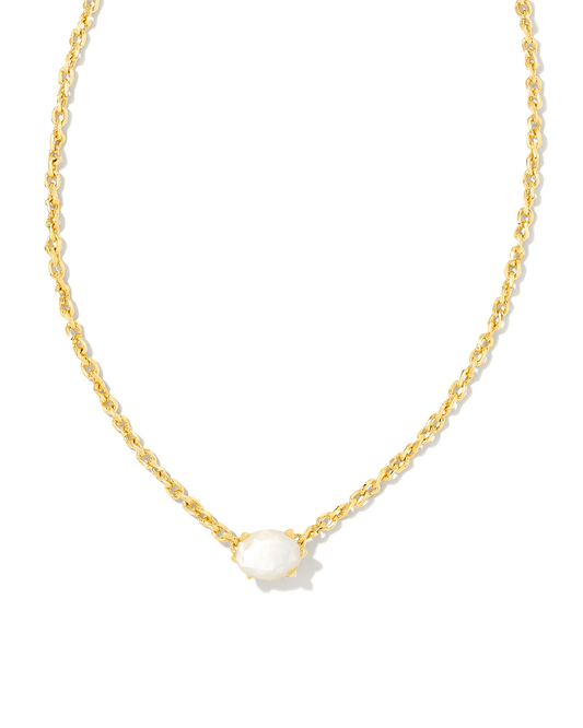 Kendra Scott Women - Accessories - Earrings Cailin Gold Pendant Necklace in Ivory Mother-of-Pearl | Kendra Scott