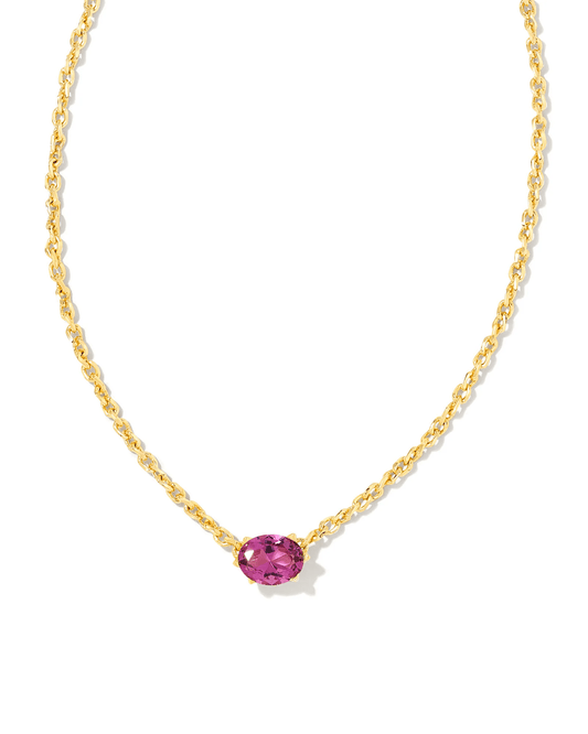 Kendra Scott Women - Accessories - Earrings Cailin Gold Pendant Necklace in Purple Crystal | Kendra Scott