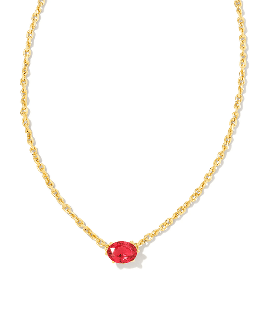 Kendra Scott Women - Accessories - Earrings Cailin Gold Pendant Necklace in Red Crystal | Kendra Scott
