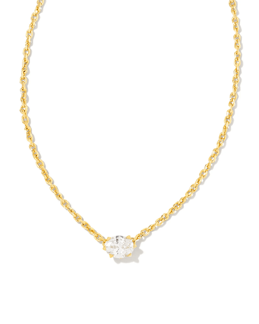 Kendra Scott Women - Accessories - Earrings Cailin Gold Pendant Necklace in White Crystal | Kendra Scott
