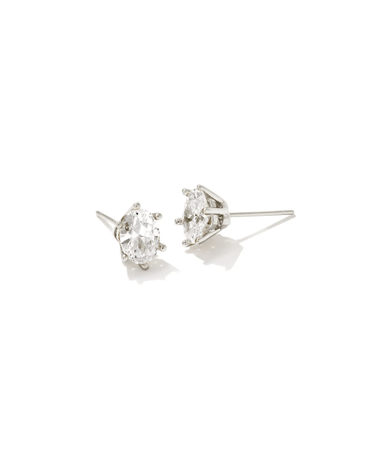 Kendra Scott Women - Accessories - Earrings Cailin Silver Crystal Stud Earrings in White Crystal | Kendra Scott