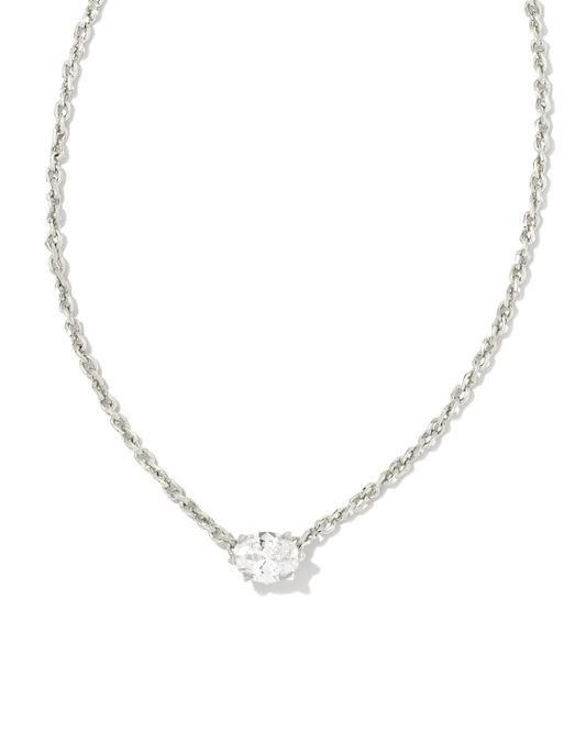 Kendra Scott Women - Accessories - Earrings Cailin Silver Pendant Necklace in White Crystal | Kendra Scott