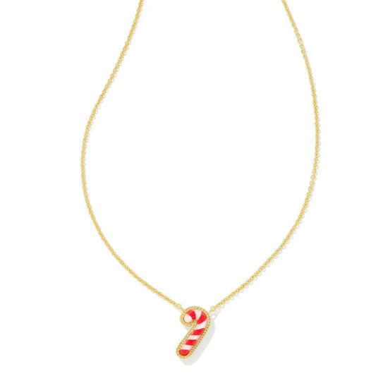 Kendra Scott Women - Accessories - Earrings Candy Cane Gold Short Pendant Necklace in Ivory Mother-of-Pearl | Kendra Scott