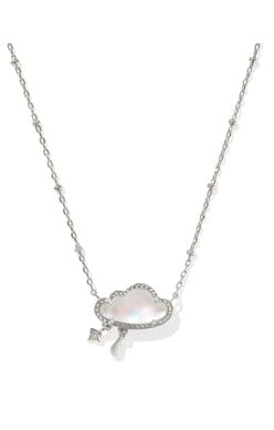 Kendra Scott Women - Accessories - Earrings CELESTE CLOUD SHORT PENDANT NECKLACE SILVER MATTE DICHROIC GLASS | Kendra Scott