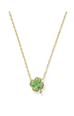 Kendra Scott Women - Accessories - Earrings CLOVER SHORT PENDANT NECKLACE GOLD LIME GREEN MAGNESITE | Kendra Scott