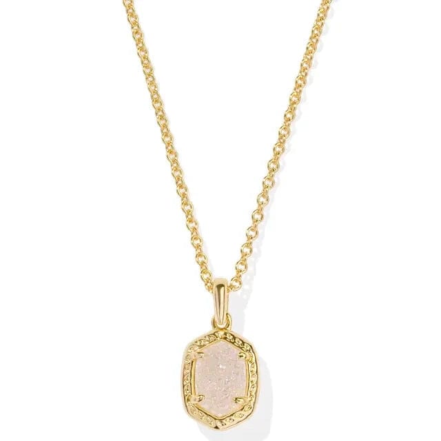 Kendra Scott Women - Accessories - Earrings Daphne Gold Framed Short Pendant Necklace in Iridescent | Kendra Scott