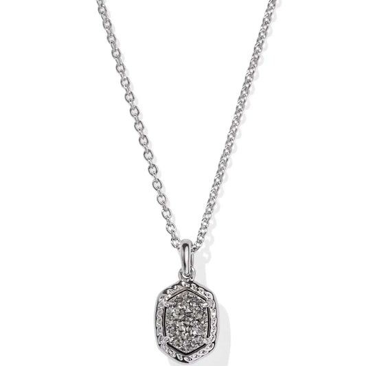 Kendra Scott Women - Accessories - Earrings Daphne Silver Framed Short Pendant Necklace in Platinum  | Kendra Scott