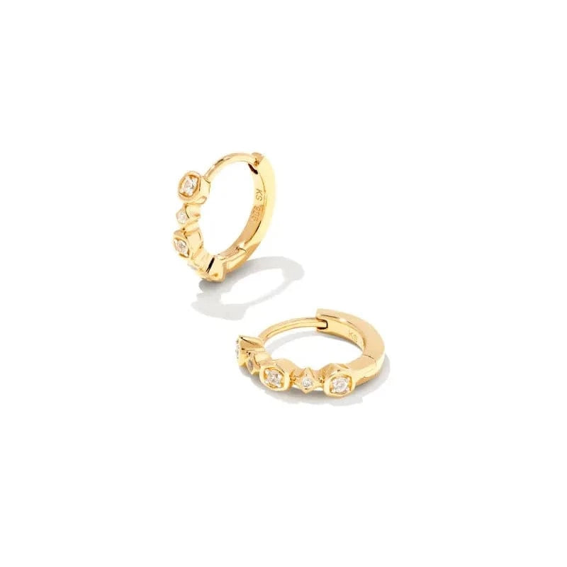 Kendra Scott Women - Accessories - Earrings Davie 18k Gold Vermeil Trio Huggie Earrings in White | Kendra Scott