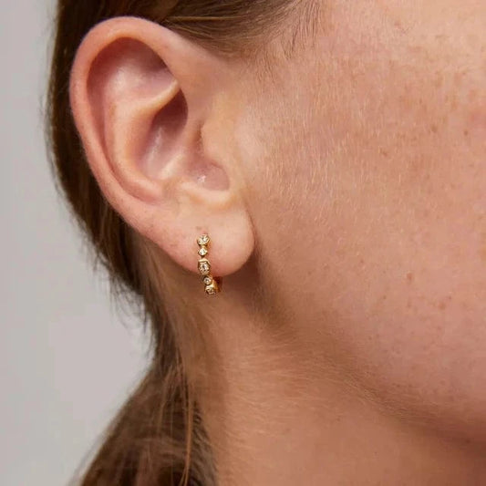 Kendra Scott Women - Accessories - Earrings Davie 18k Gold Vermeil Trio Huggie Earrings in White | Kendra Scott
