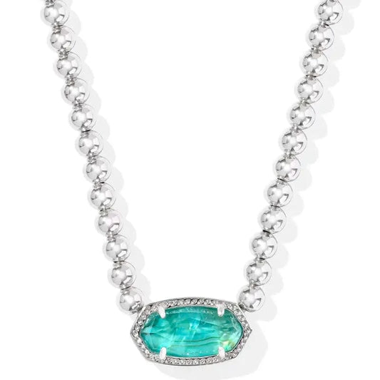 Kendra Scott Women - Accessories - Earrings ELISA BEADED NECKLACE SILVER BRIGHT AQUA ILLUSION| Kendra Scott